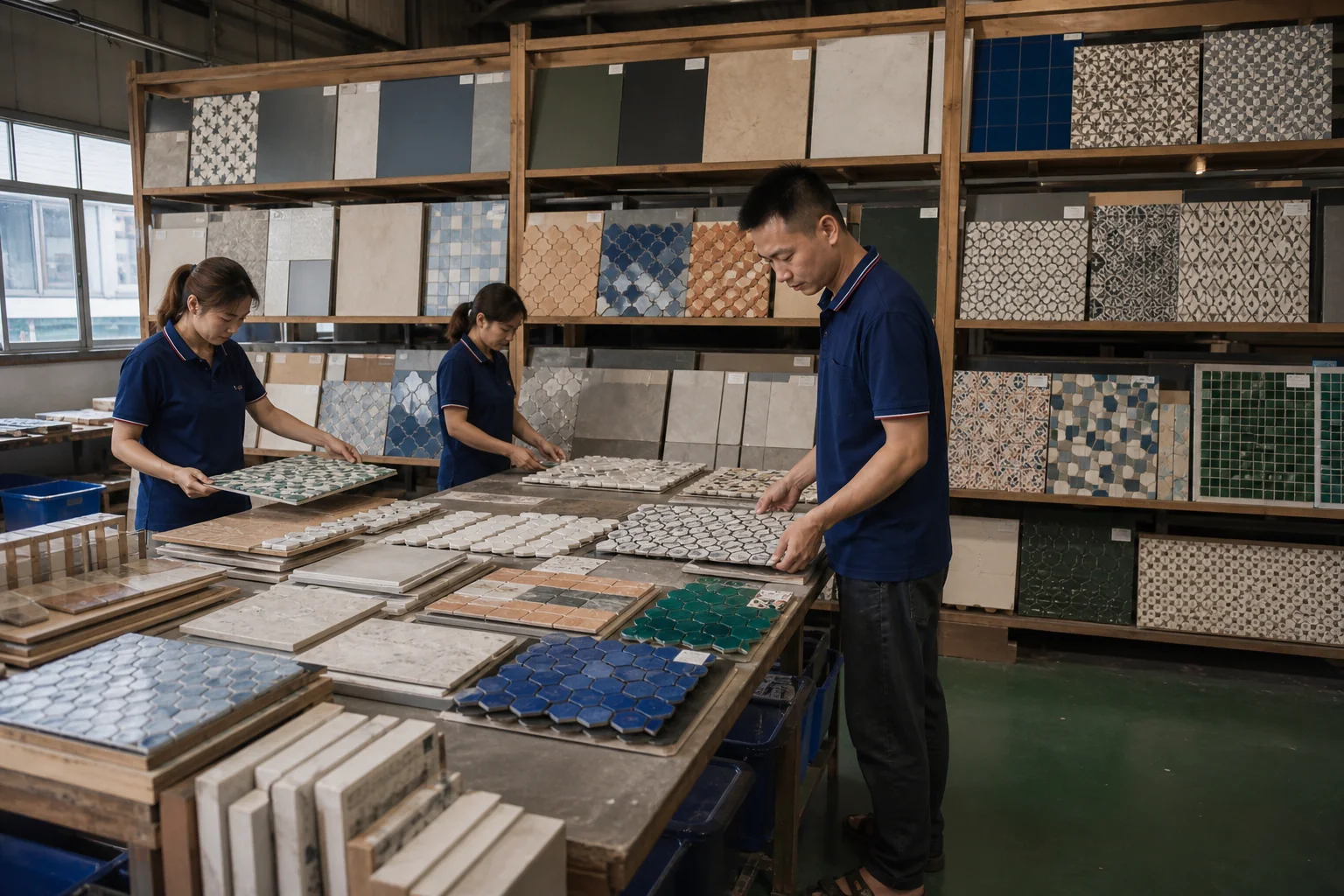 Xưởng mẫu gạch mosaic cho dự án